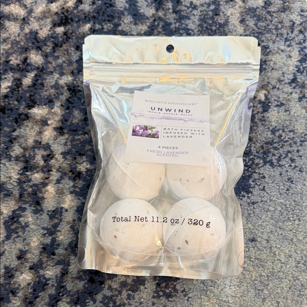 Wrights Apothecary Bath Fizzers Infused with Lavender 4 ct